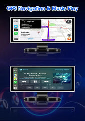 11.26" 4K Car DVR – Dual Lens Dash Cam with Wireless CarPlay & Android Auto