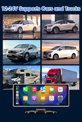 11.26" 4K Car DVR – Dual Lens Dash Cam with Wireless CarPlay & Android Auto