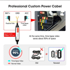 11.26" 4K Car DVR – Dual Lens Dash Cam with Wireless CarPlay & Android Auto