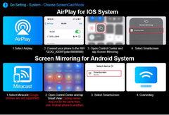 11.26" 4K Car DVR – Dual Lens Dash Cam with Wireless CarPlay & Android Auto