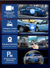 11.26" 4K Car DVR – Dual Lens Dash Cam with Wireless CarPlay & Android Auto