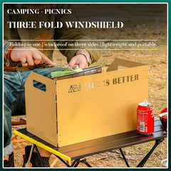 Camping Stove Wind Shield – Folding Outdoor Windproof Plate