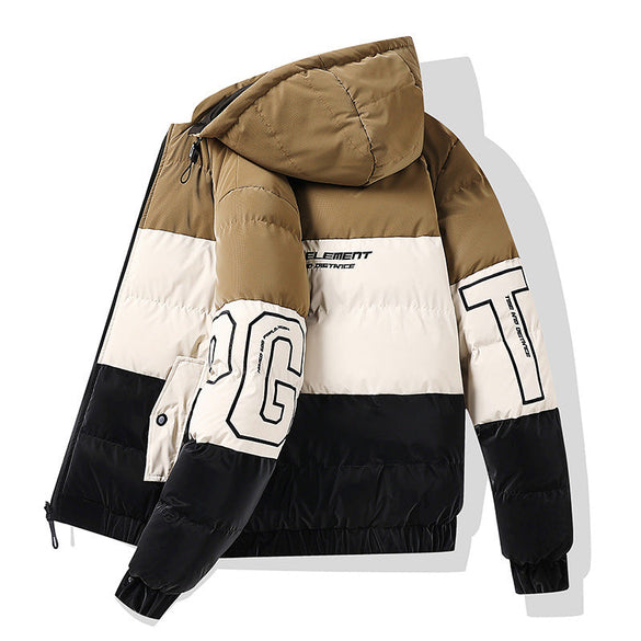 Reversible Color-Blocking Cotton Jacket – Euro-American Style