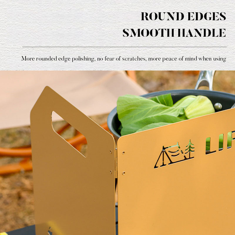 Camping Stove Wind Shield – Folding Outdoor Windproof Plate