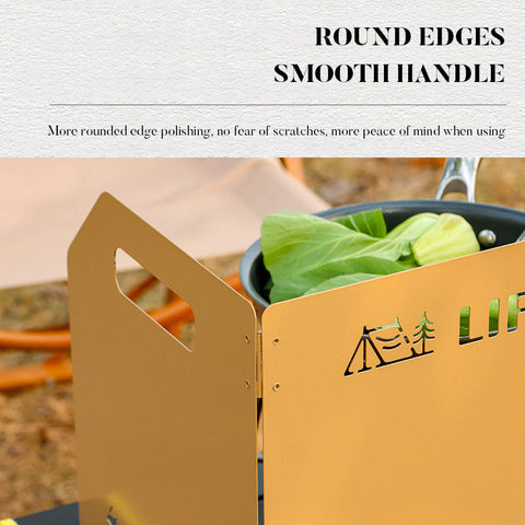 Camping Stove Wind Shield – Folding Outdoor Windproof Plate