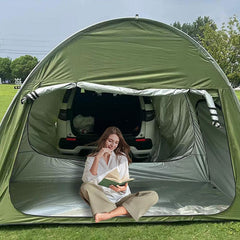 Car Trunk Tent with Canopy – Sun-Resistant Outdoor Camping Shelter