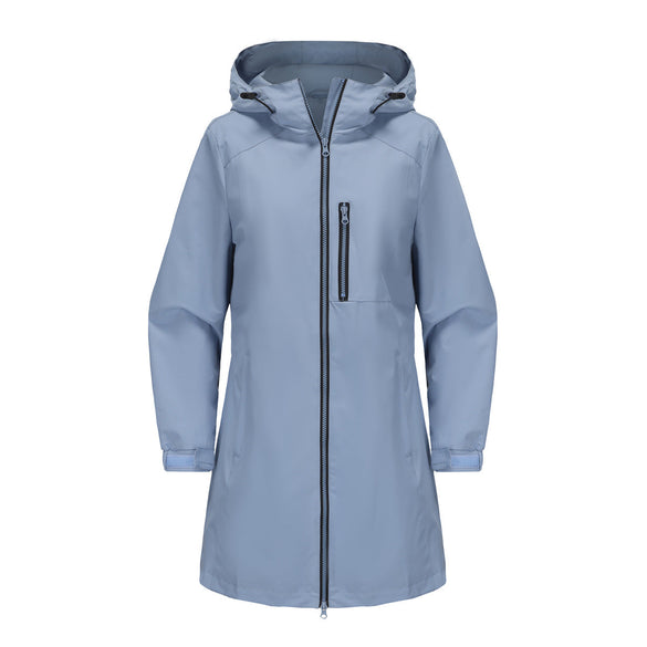 Women’s Waterproof Hooded Windbreaker – Casual Spring/Autumn Coat