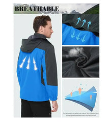 Men’s Waterproof Autumn Hiking Jacket – Hooded Windbreaker