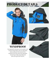 Men’s Waterproof Autumn Hiking Jacket – Hooded Windbreaker