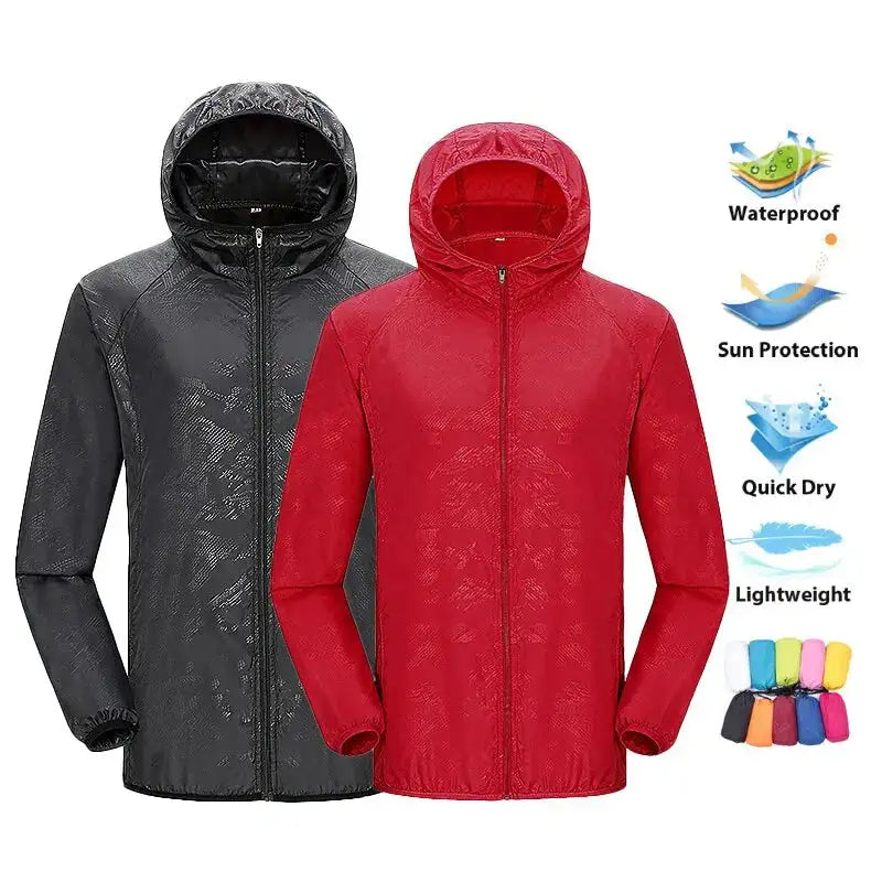 LNGXO Unisex Waterproof Hiking Jacket – Quick-Dry Windbreaker