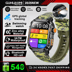 2025 GPS Military Smart Watch – 10ATM Waterproof, BT Call
