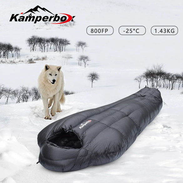 Kamperbox Ultralight Winter Sleeping Bag – Down Outdoor Camping