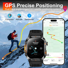 2025 GPS Military Smart Watch – 10ATM Waterproof, BT Call
