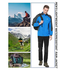 Men’s Waterproof Autumn Hiking Jacket – Hooded Windbreaker