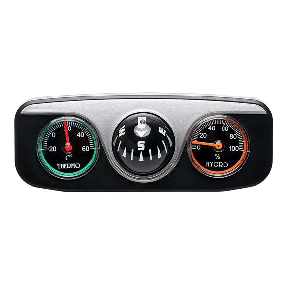 3-in-1 Car Compass, Thermometer & Hygrometer – Dashboard Accessory