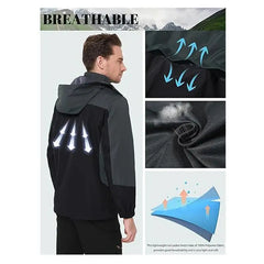 Men’s Waterproof Autumn Hiking Jacket – Hooded Windbreaker