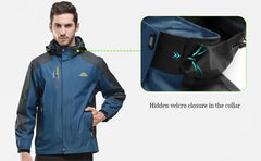 Men’s Waterproof Autumn Hiking Jacket – Hooded Windbreaker