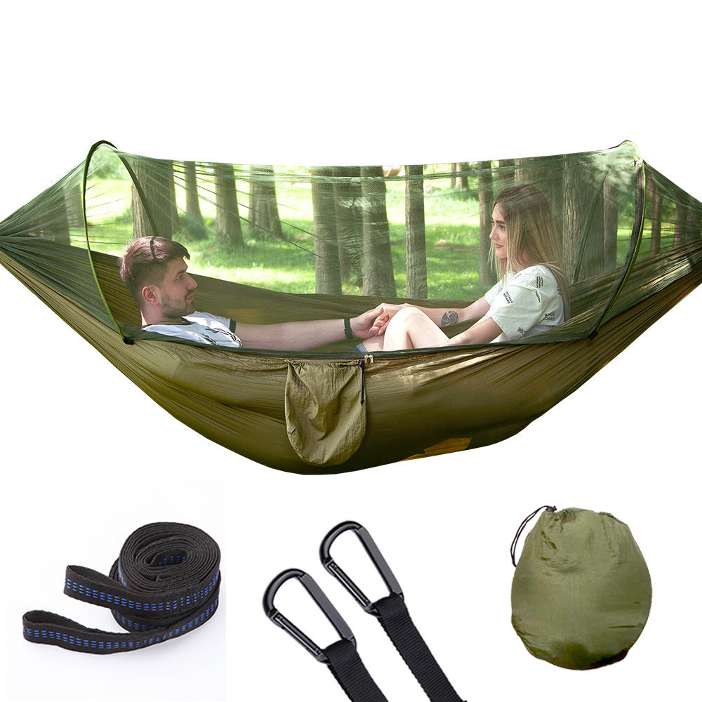 Automatic Quick-Open Hammock with Mosquito Net