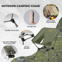 Qunature Lightweight Folding Camp Chair with Storage Bag